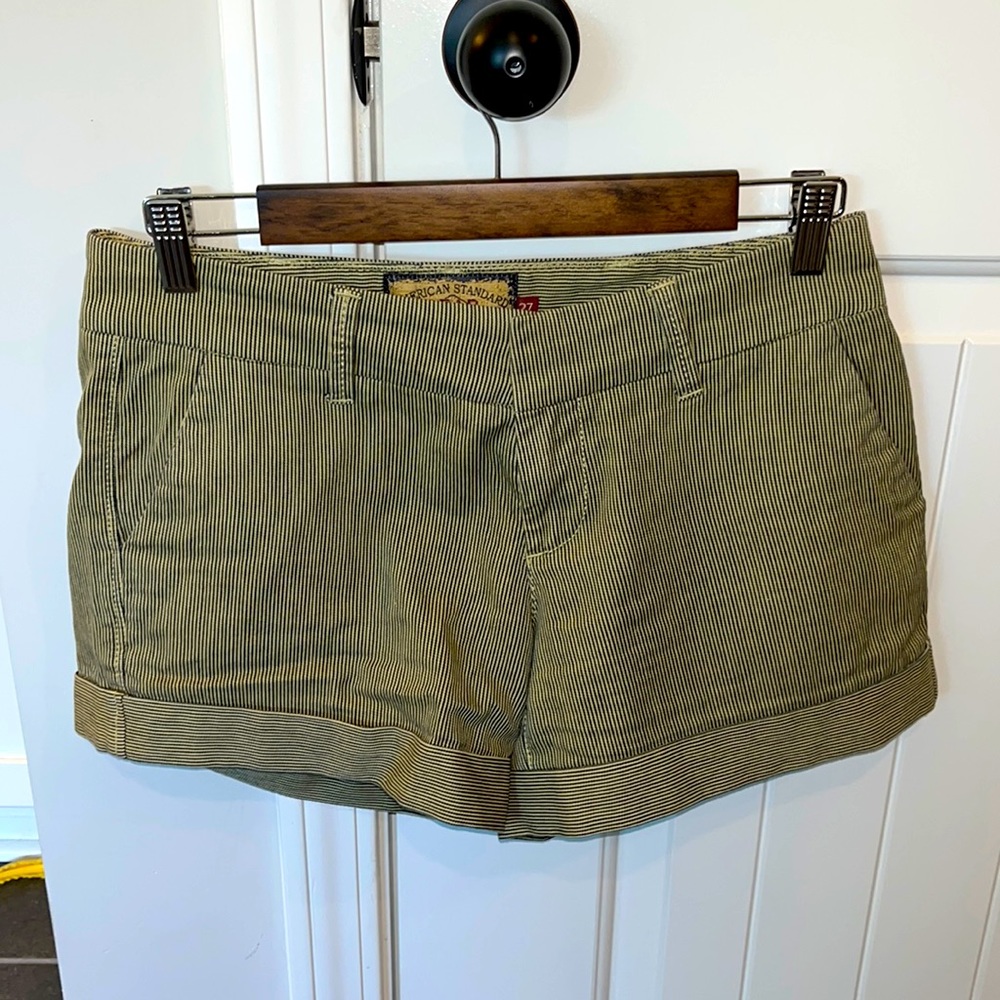 Cuffed Striped Shorts